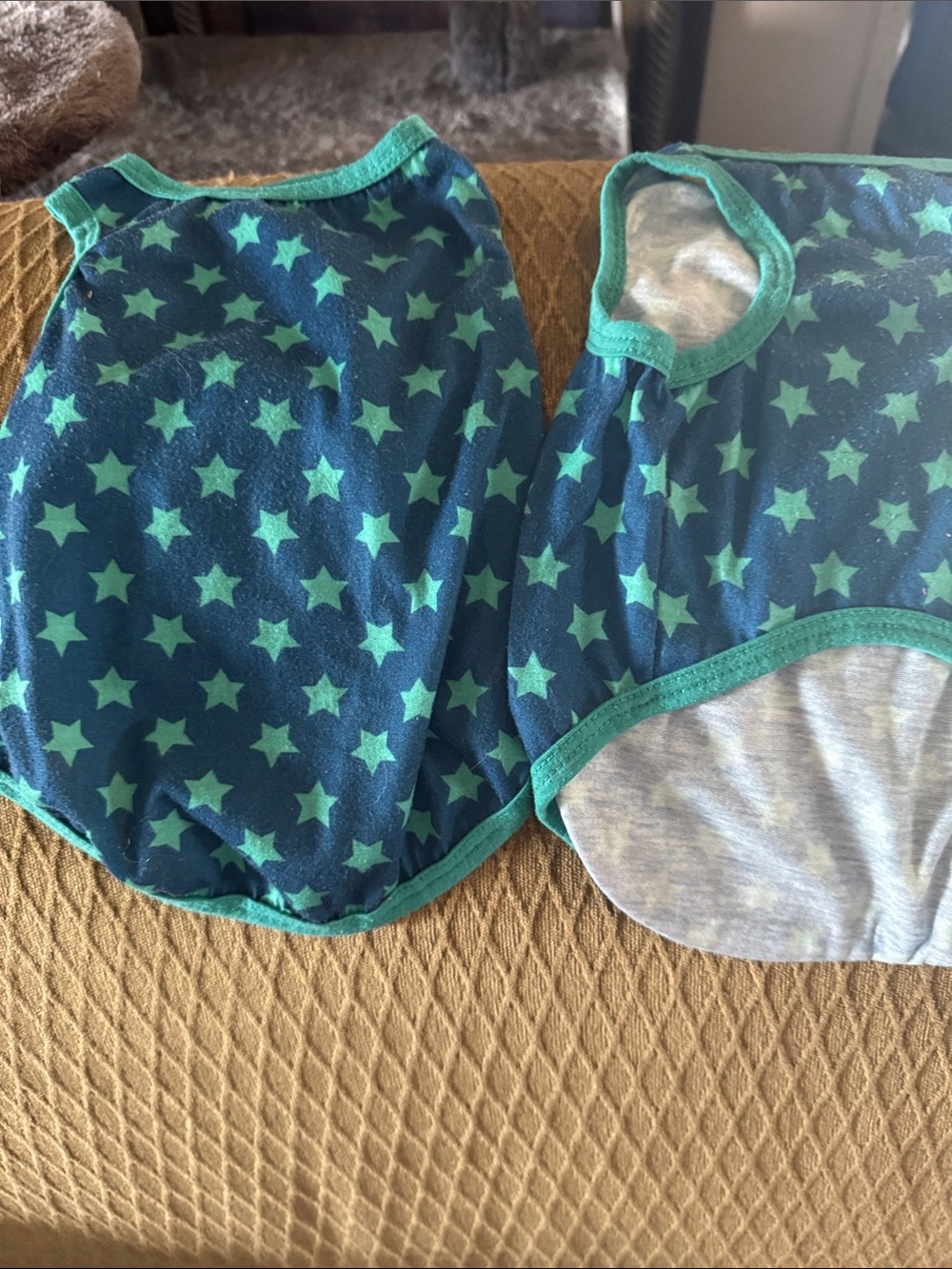 Dogs Star Print Sleeveless Vest - Teal & Navy